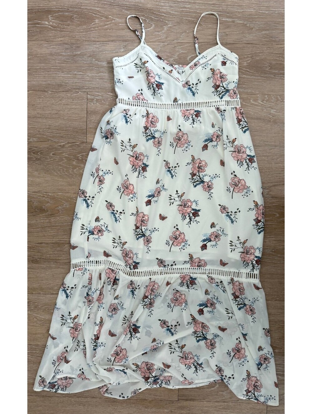 Abercrombie & Fitch Cream Floral Maxi Dress Size Small
